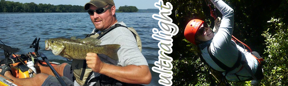Chris Kayak Fishing in Virginia and Rachel Zip Lining in Costa Rica